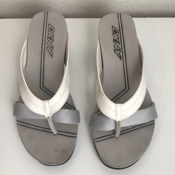 dkny white sandals